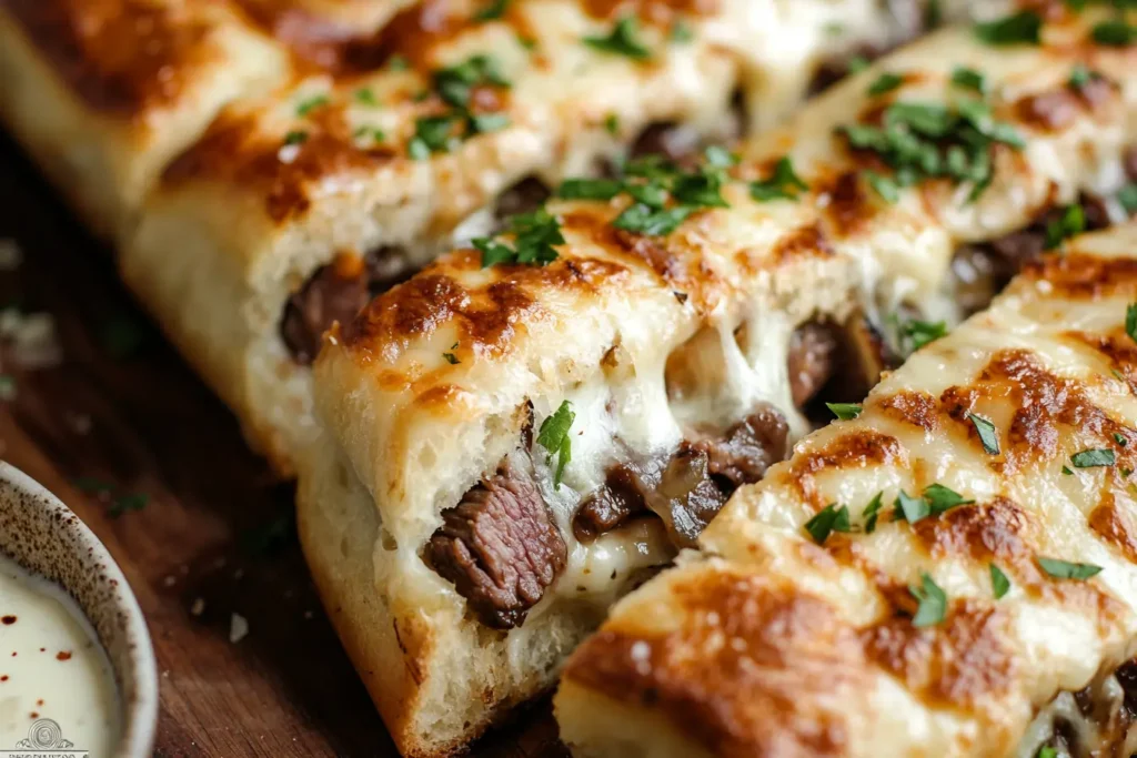 Philly Cheesesteak Stuffed Cheesy Breadsticks