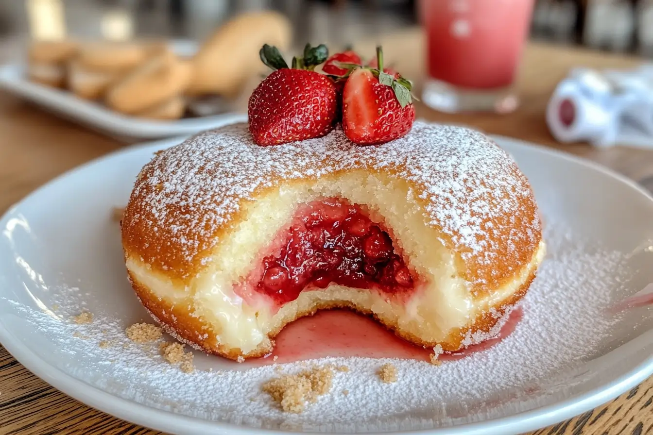 STRAWBERRY CHEESECAKE STUFFED DONUT