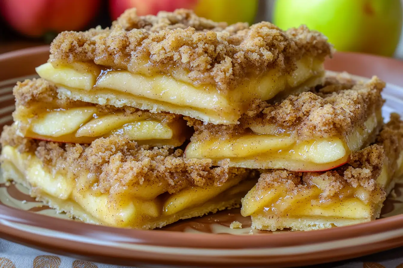 Apple Pie Bars with Cinnamon Crumble