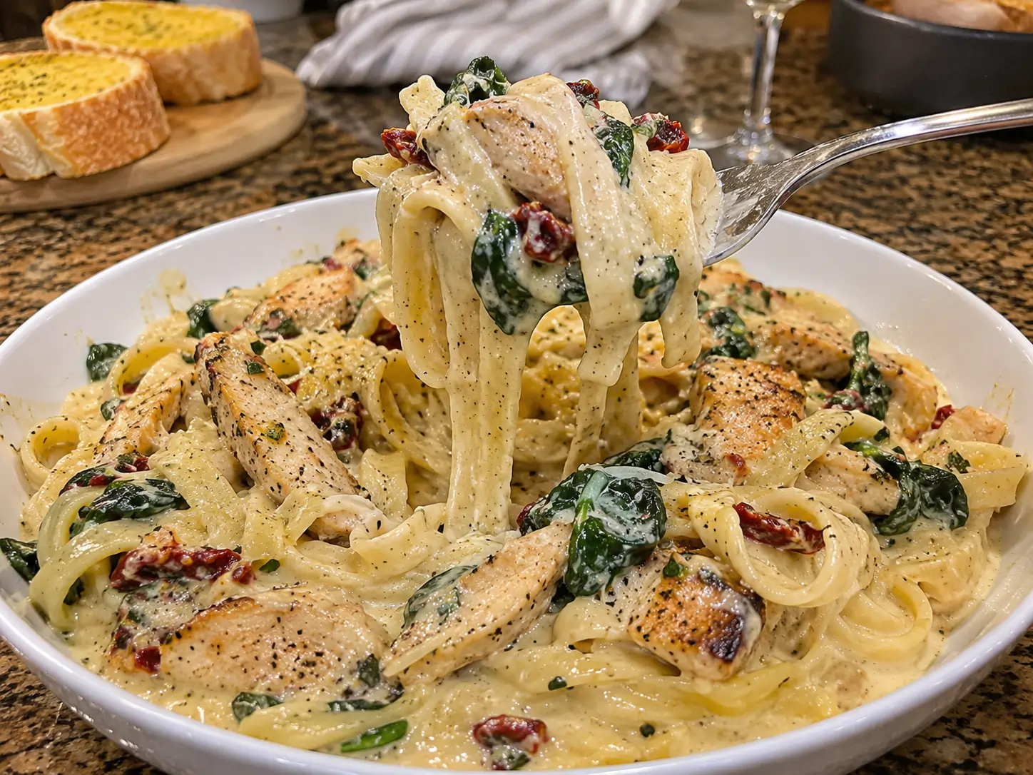 CREAMY TUSCAN CHICKEN PASTA RECIPE FOR EASY DINNERS 🍝