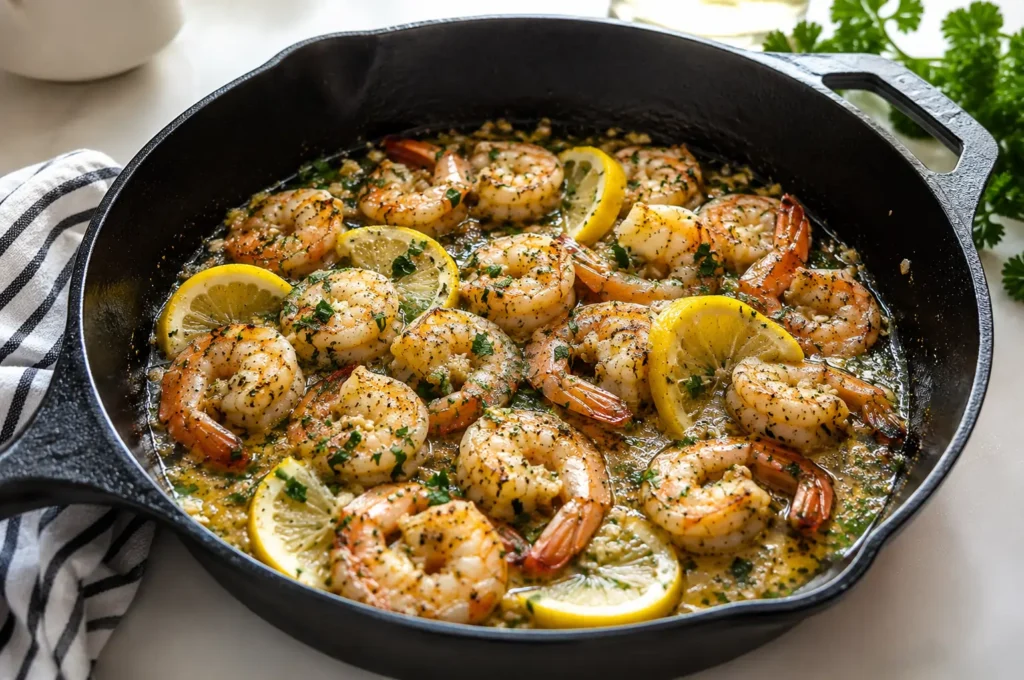 ONE PAN LEMON GARLIC SHRIMP RECIPE FOR EASY DINNERS