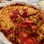 STRAWBERRY RHUBARB CRISP THAT TASTES LIKE SUMMER ☀️