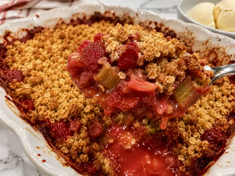 STRAWBERRY RHUBARB CRISP THAT TASTES LIKE SUMMER ☀️