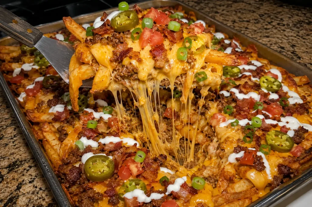 LOADED NACHO CHEESE FRIES FOR THE ULTIMATE GAME DAY SNACK 🏈