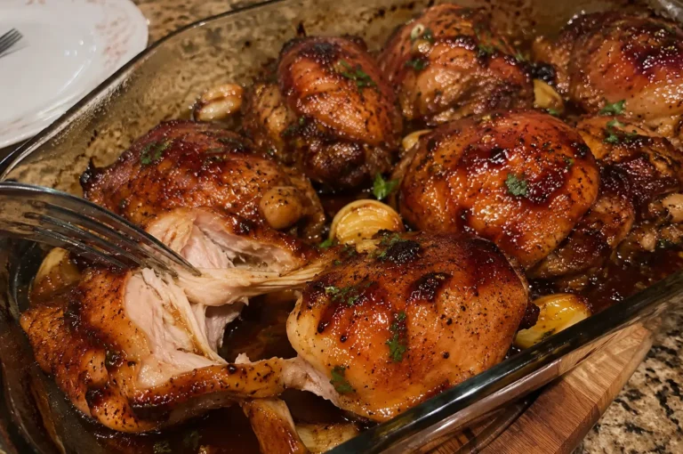 HONEY GARLIC CHICKEN THIGHS BAKED TO PERFECTION 😍