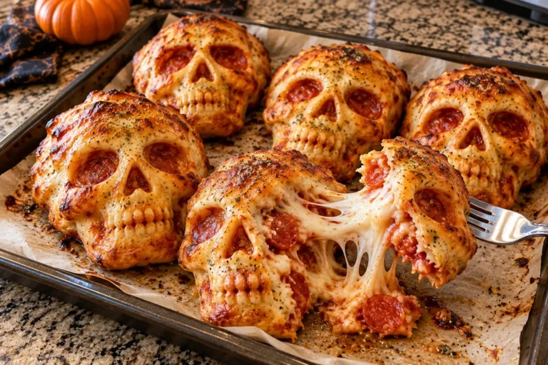 HALLOWEEN PIZZA SKULLS RECIPE FOR A SPOOKY PARTY