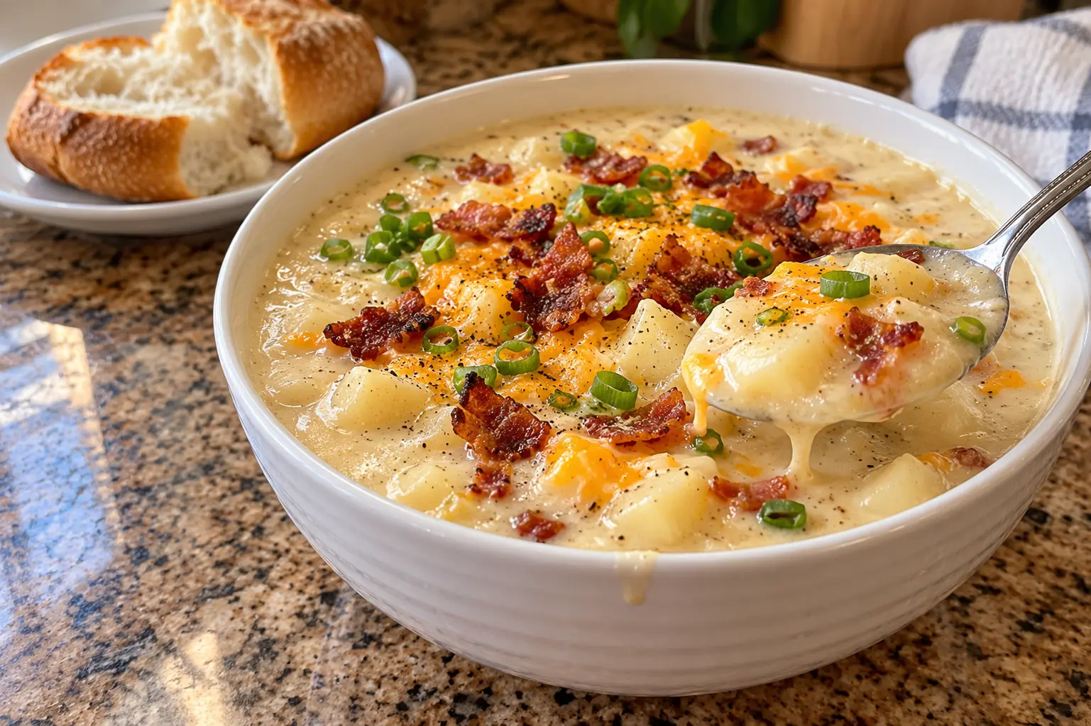 SLOW COOKER CREAMY POTATO SOUP RECIPE FOR COLD WEATHER