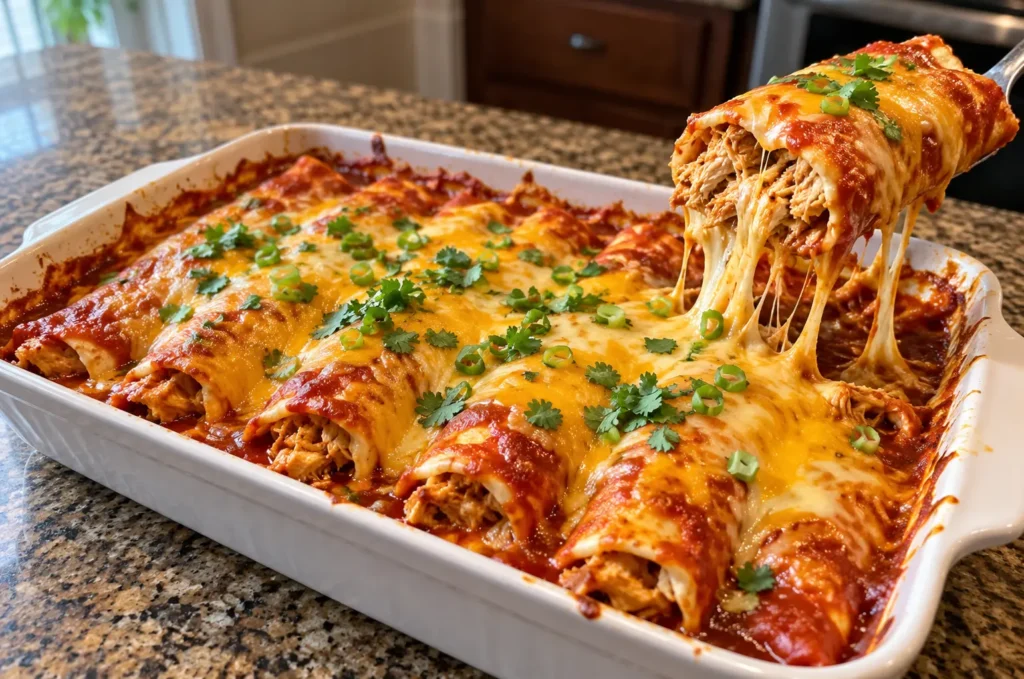 CHEESY CHICKEN ENCHILADAS EVERYONE WILL WANT FOR DINNER