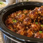 CROCKPOT HONEY GARLIC MEATBALLS RECIPE FOR EASY DINNERS 🍯