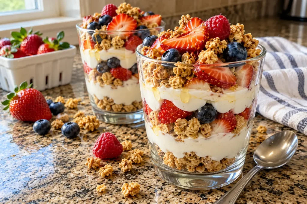 YOGURT GRANOLA PARFAIT RECIPE FOR AN EASY BREAKFAST